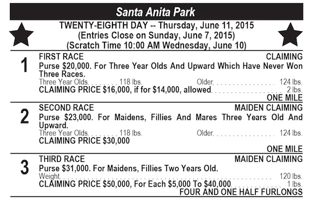 Find Race Schedules and More with the Condition Book