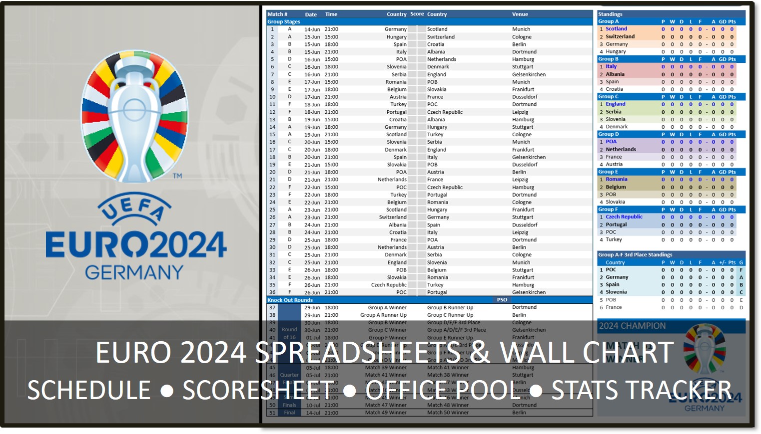 Excel Euro 2024 Fixture: Full Match Schedule & Results