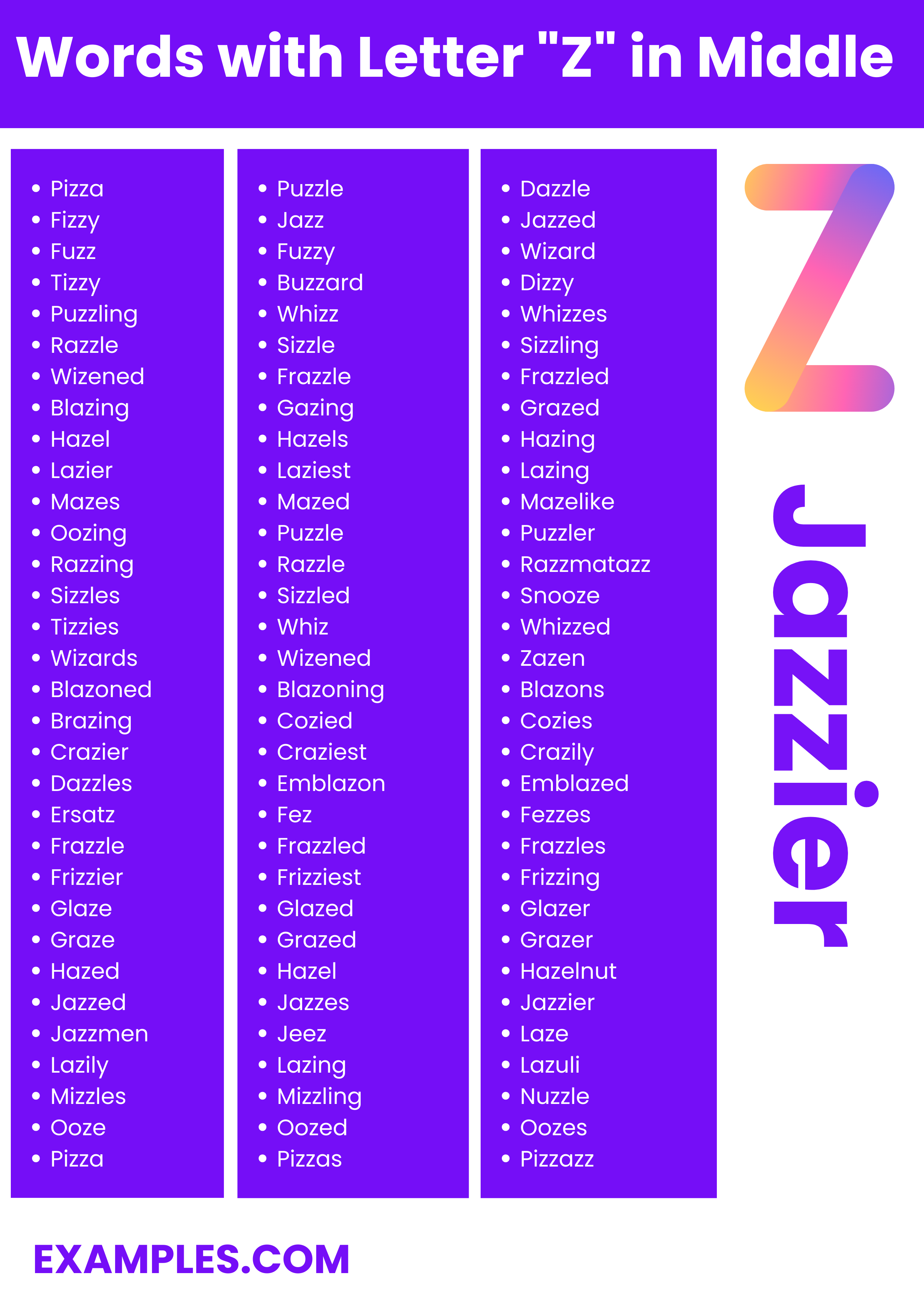 Impress with words: How to find words from Z to D easily?