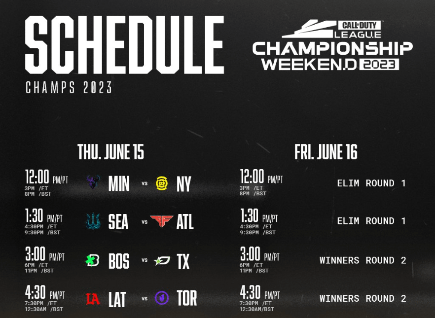 Champs 2023 Schedule: When and where to watch the games.
