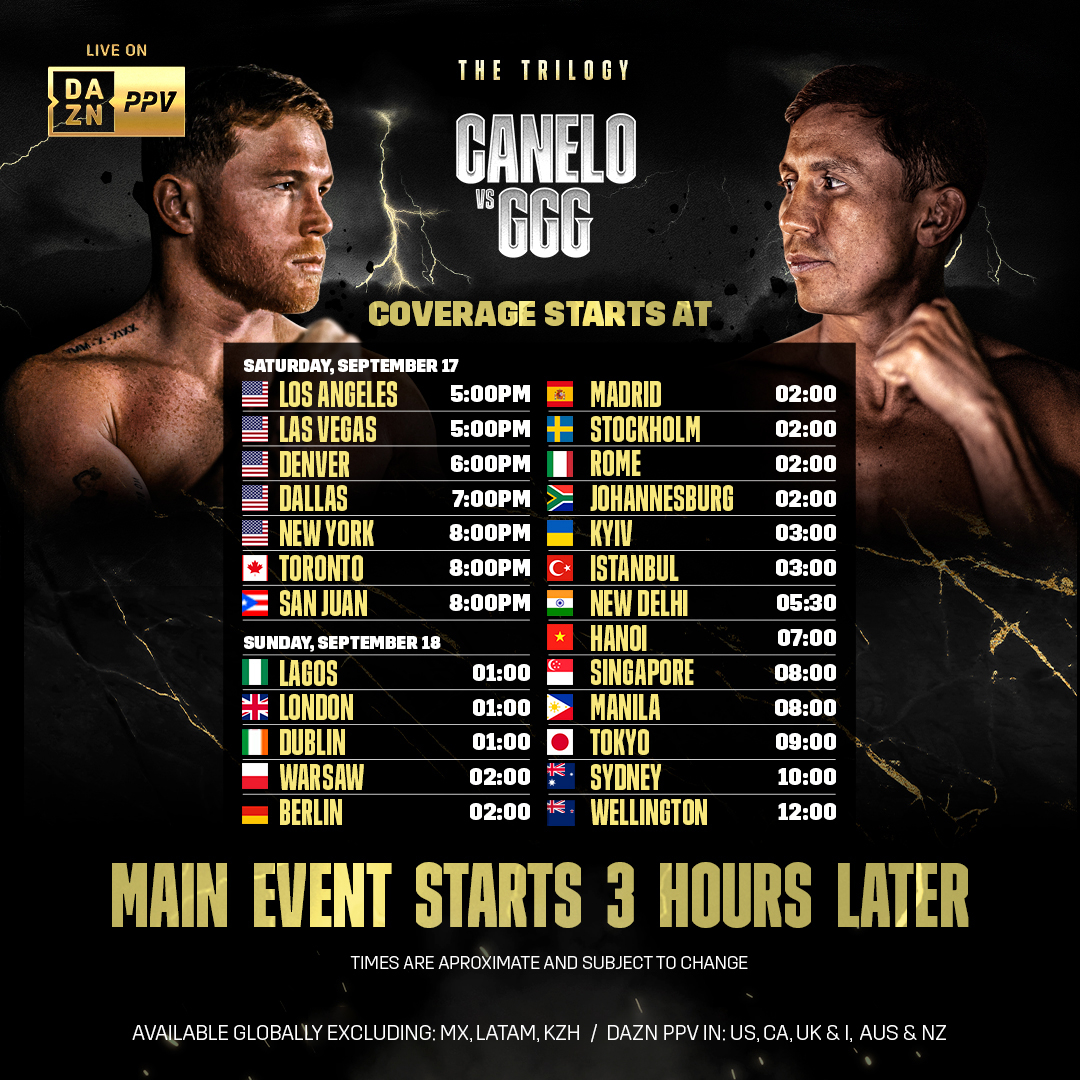 At what time does Canelo fight today? Find out the schedule right here!