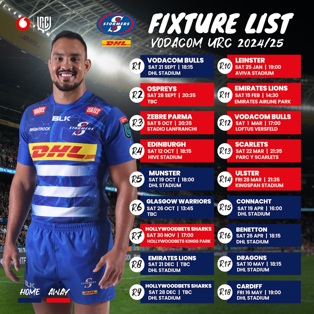 When do the Stormers play next? Check the updated Stormers fixtures schedule for every single match.