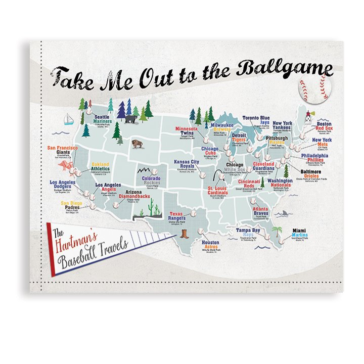 Need a simple printable MLB baseball map? Download this helpful guide for your baseball road trip!