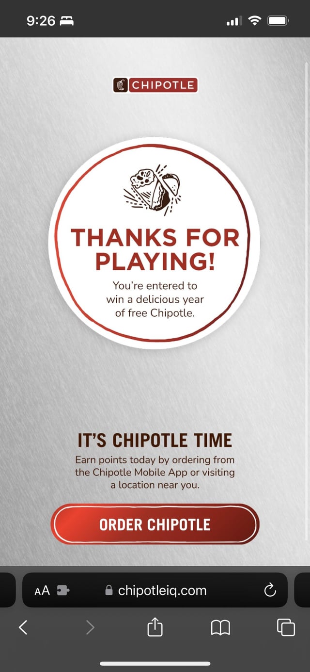What are chipotle iq answers for? (Use them to beat the game and win rewards today)