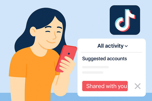 what does shared with you mean on tiktok (is it about DMs or something totally different on the app)